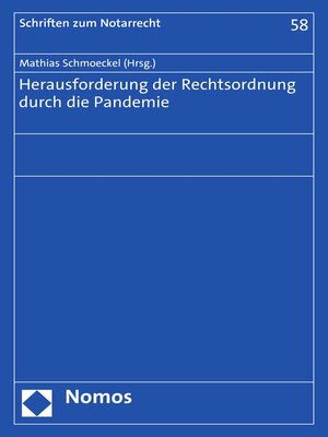cover image of Herausforderung der Rechtsordnung durch die Pandemie